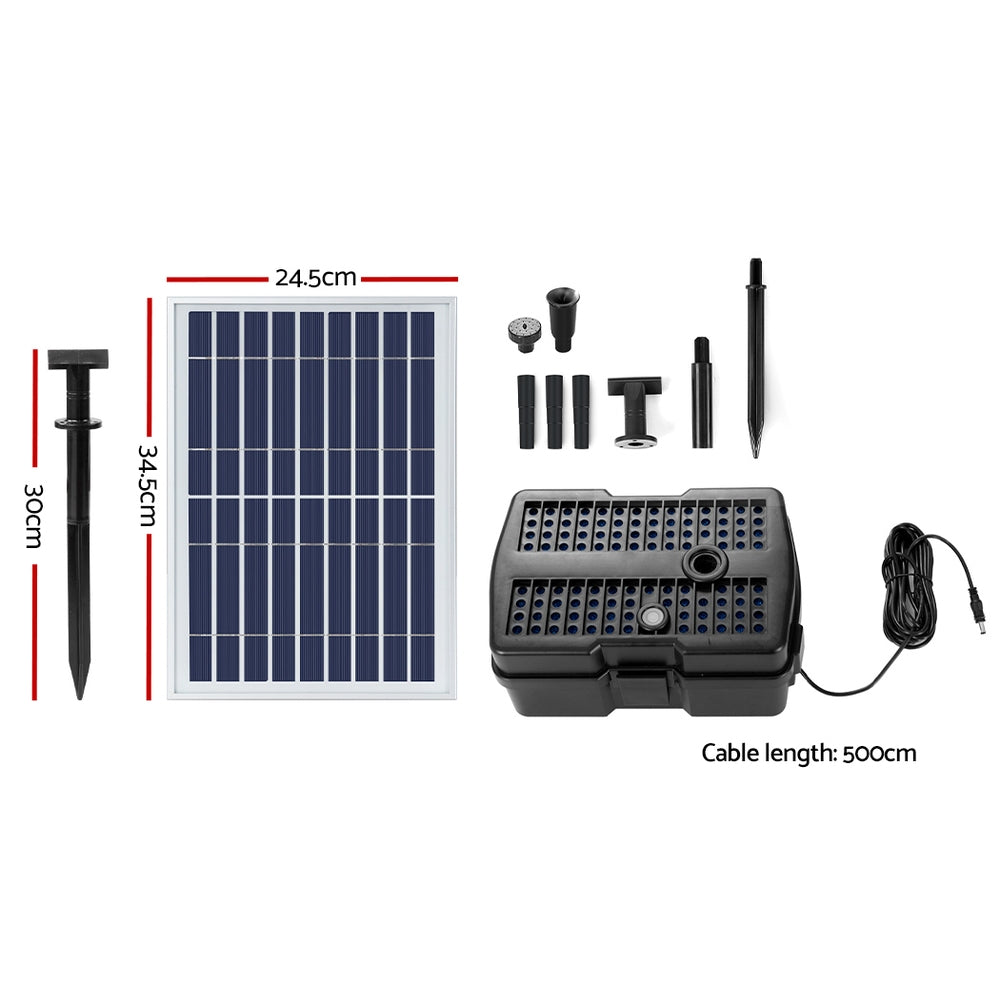 Solar Pond Pump Water Fountain Filter Box Submersible Outdoor Pool 6.6FT