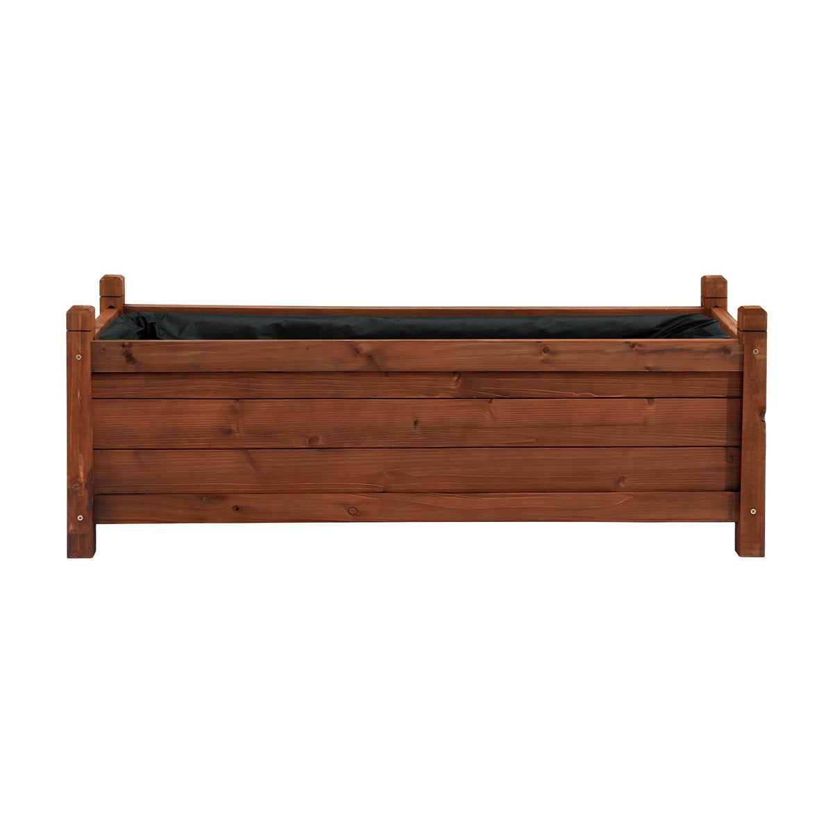 Garden Bed Wooden Planter Box Raised Container Growing 90x30x33cm Brown