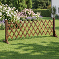 Garden Fences Expandable Wooden Trellis Fence Plant Frame 160cm Brown