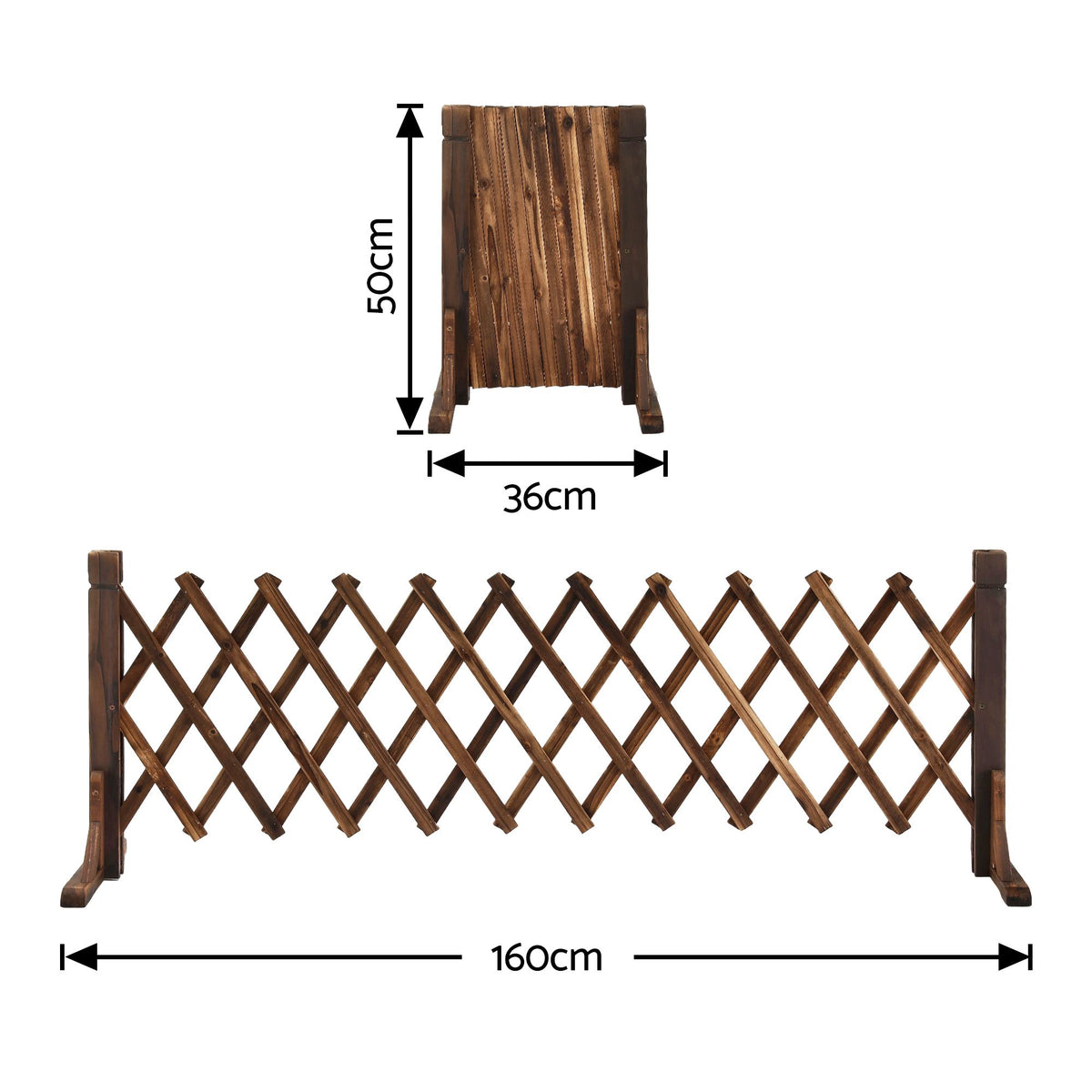 Garden Fences Expandable Wooden Trellis Fence Plant Frame 160cm Brown
