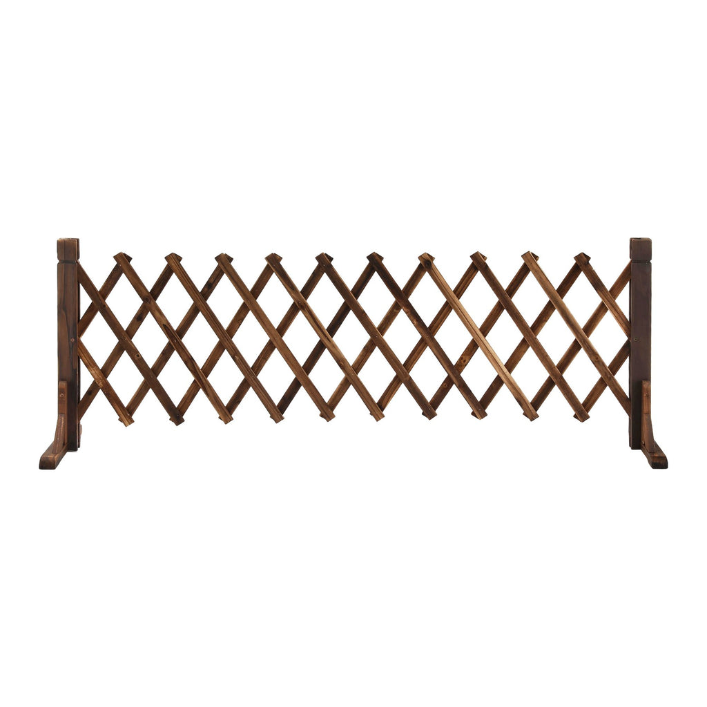Garden Fences Expandable Wooden Trellis Fence Plant Frame 160cm Brown