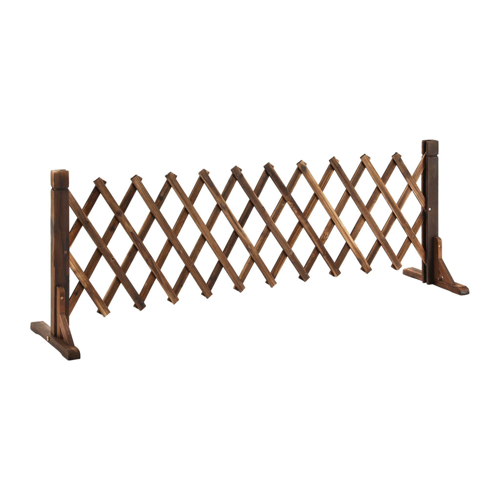 Garden Fences Expandable Wooden Trellis Fence Plant Frame 160cm Brown
