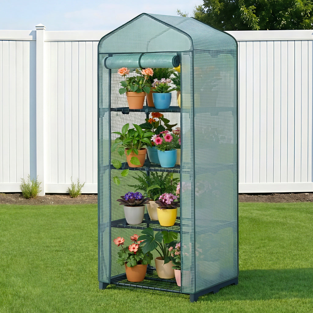 Greenhouse 4 Tiers Mini Green House Garden Bed 1.6x0.7x0.5M