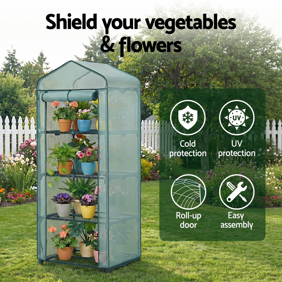 Greenhouse 4 Tiers Mini Green House Garden Bed 1.6x0.7x0.5M