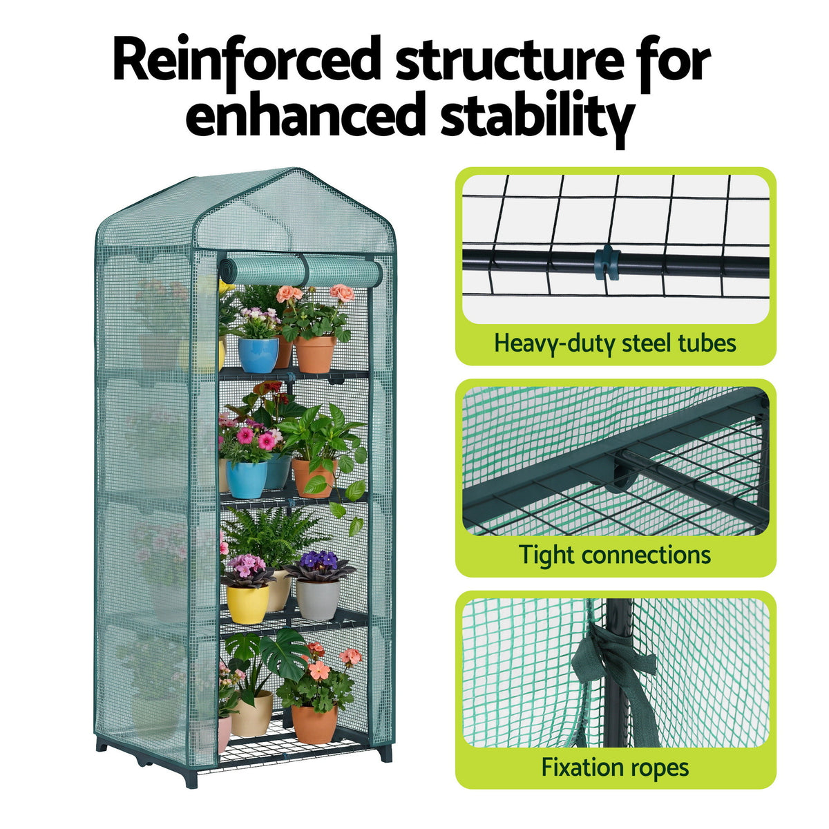 Greenhouse 4 Tiers Mini Green House Garden Bed 1.6x0.7x0.5M