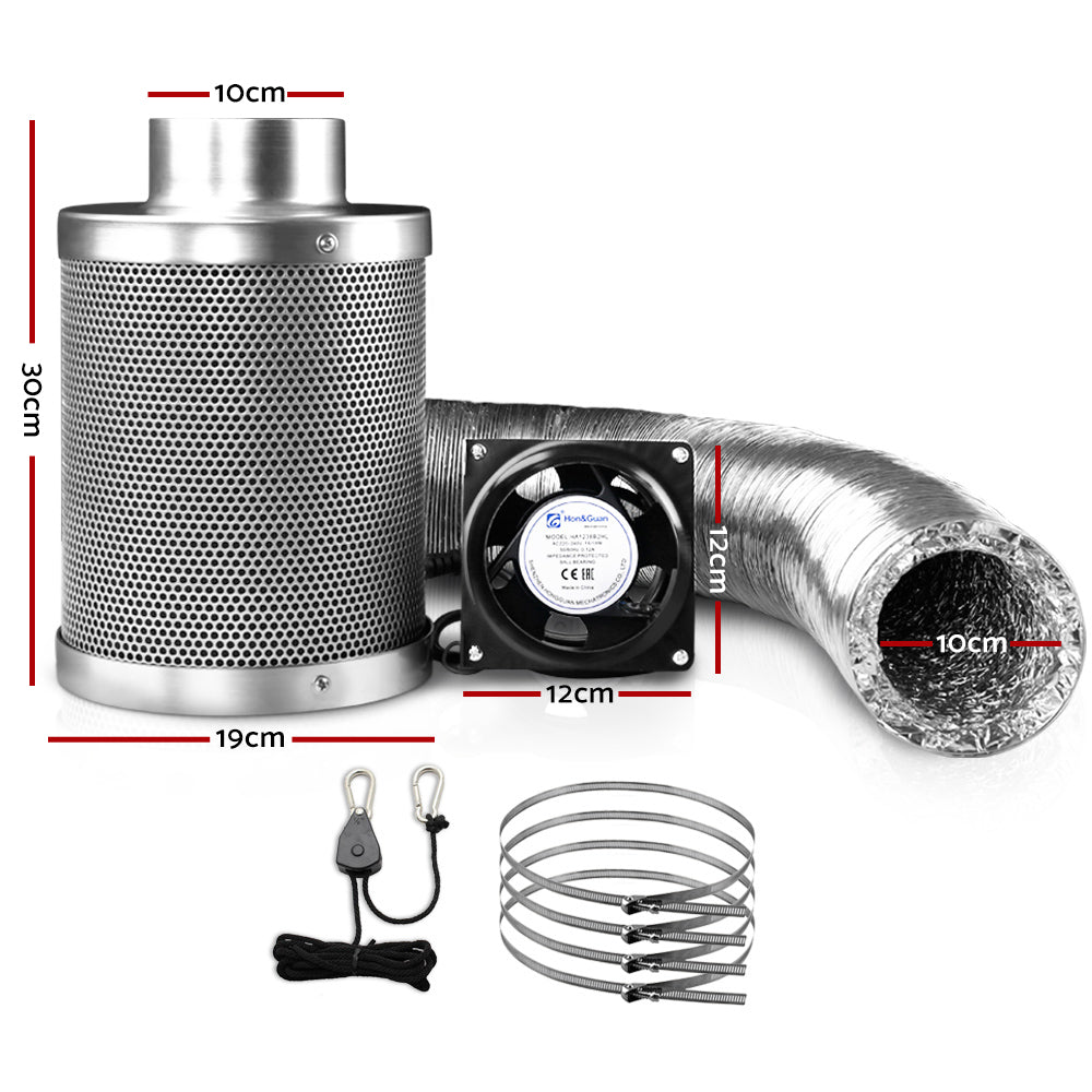 4"Ventilation Kit Fan Hydroponics Grow Tent Kit Carbon Filter Duct,4"Ventilation Kit Fan