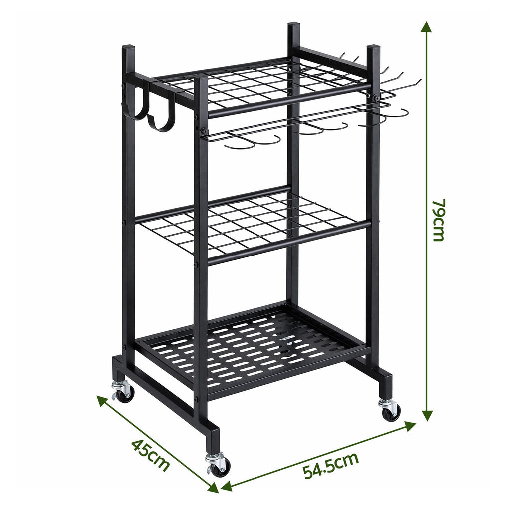 Garden Tool Organizer with Wheels Heavy Duty Garage Yard Storage Cart