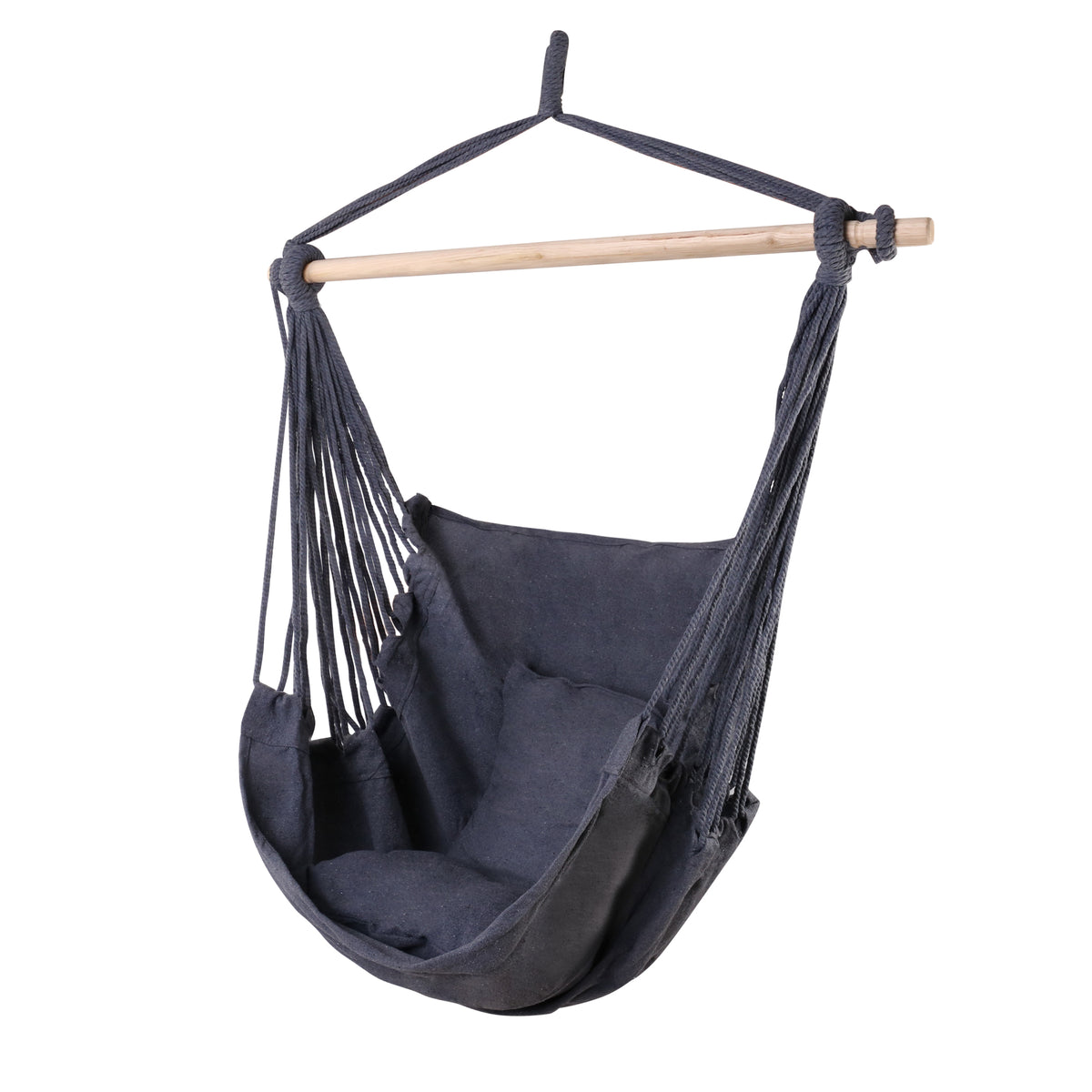Hammock Chair Outdoor Camping Hanging Hammocks Cushion Pillow Grey