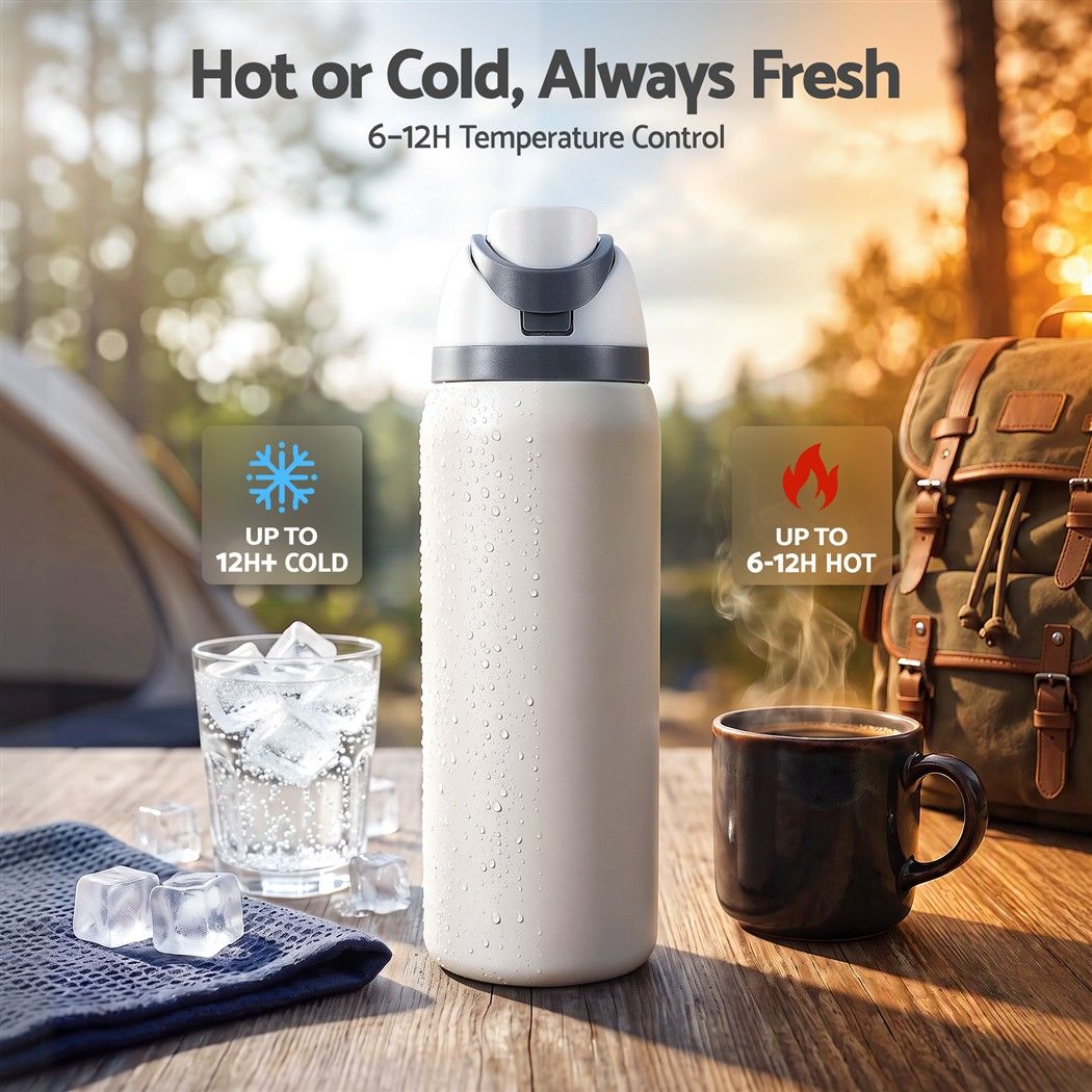 950ML Insulated Water Bottle with Straw Stainless Steel Drink Bottle