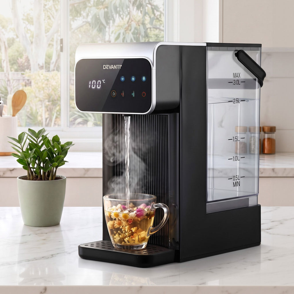 Instant Hot Water Dispenser 3L Heating Kettle 2400W Touch Control Water Black