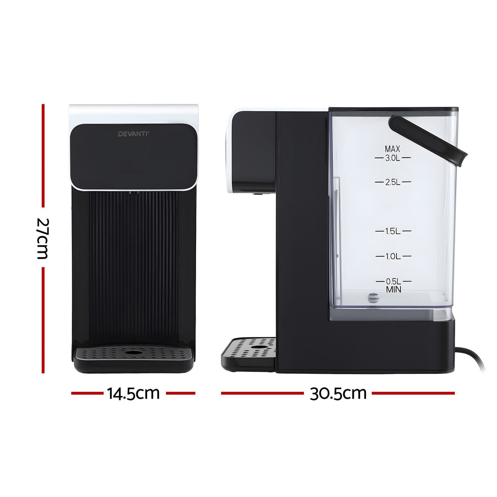 Instant Hot Water Dispenser 3L Heating Kettle 2400W Touch Control Water Black