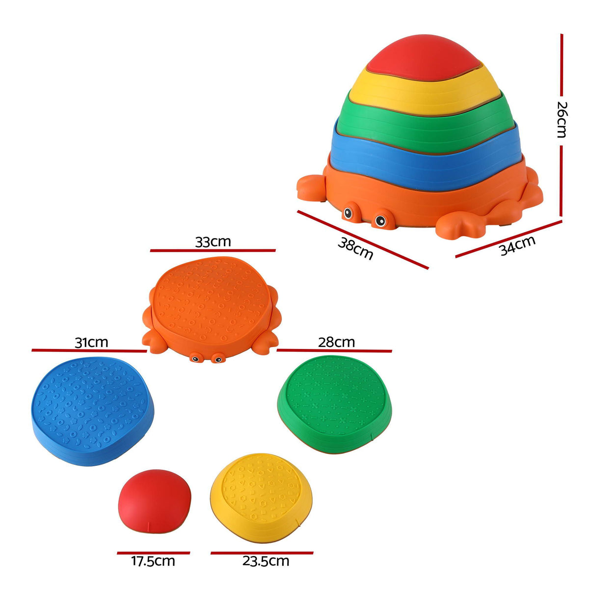 Kids Stepping Stones Balance Stone Set Crab Indoor Outdoor 5PCS