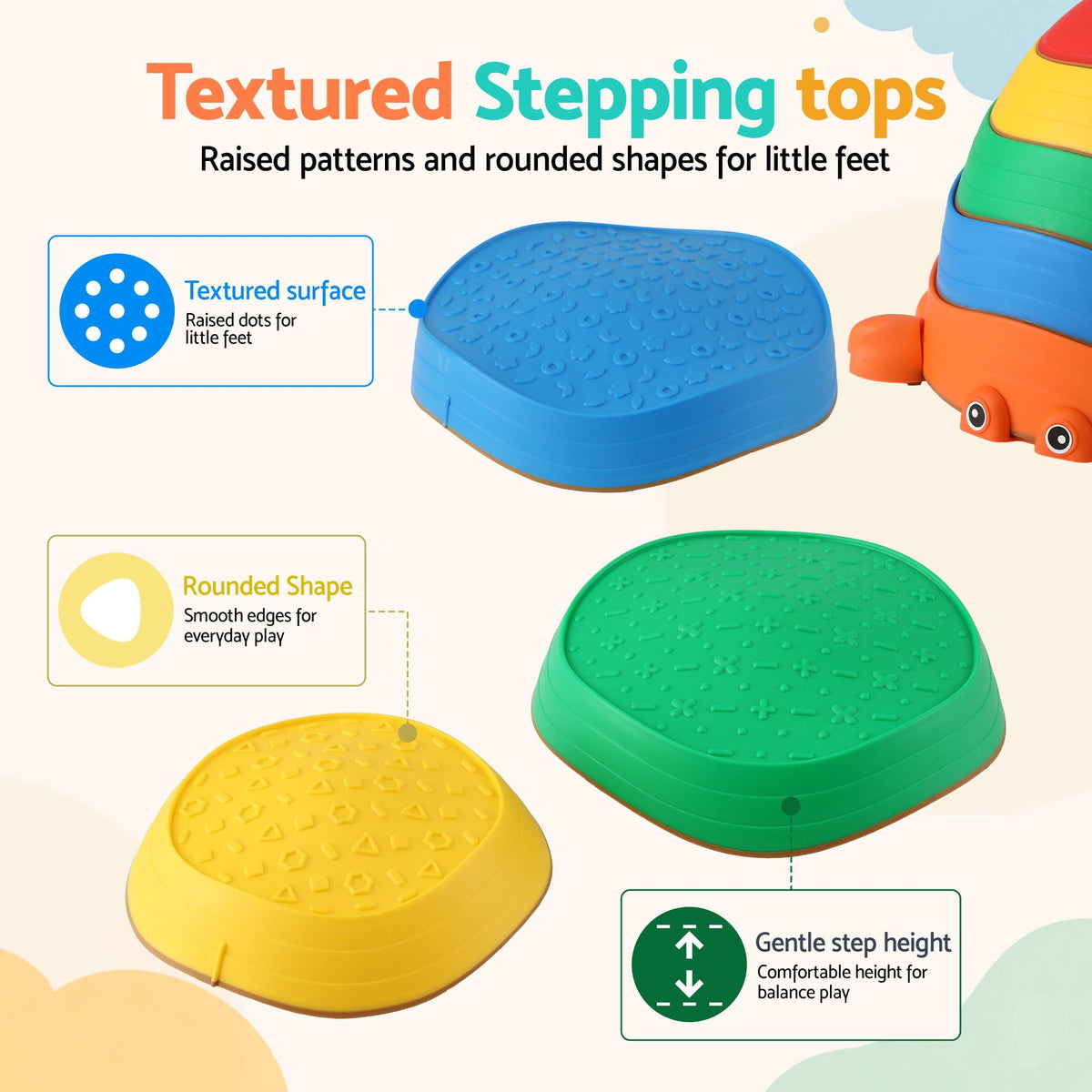 Kids Stepping Stones Balance Stone Set Crab Indoor Outdoor 5PCS