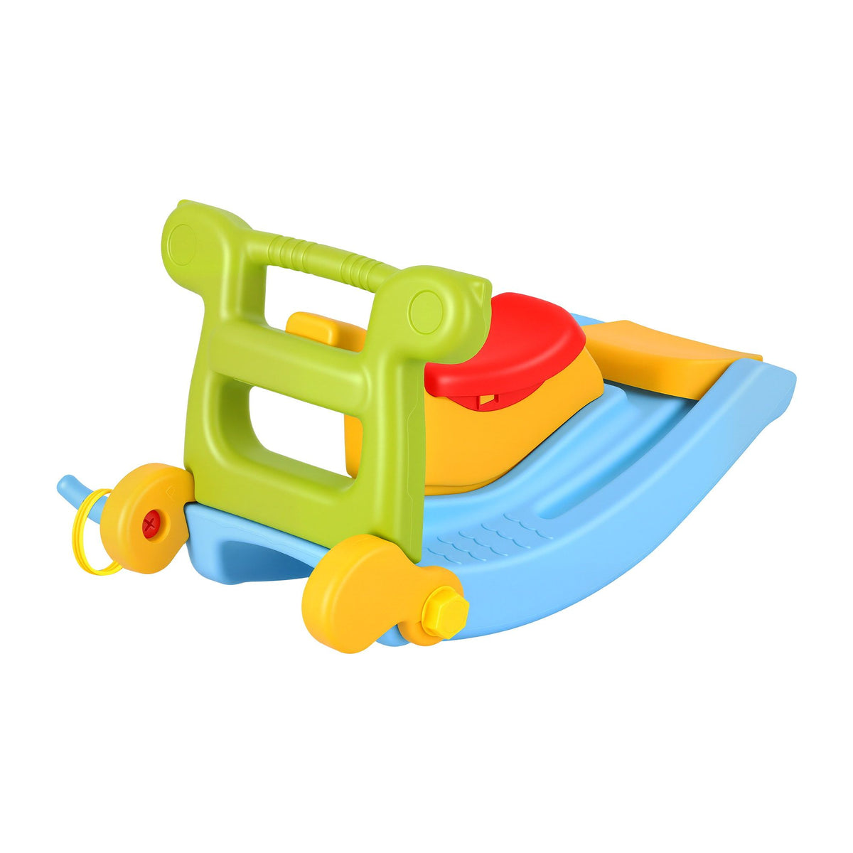 Kids Slide Set Toddler Indoor Playset Rocking Horse Ring Toss Multi Colour
