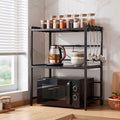 Kitchen Bakers Rack 40-60CMX78CM Metal Microwave Stand Black
