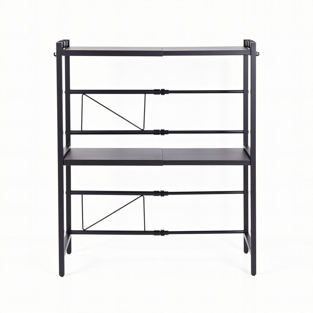 Kitchen Bakers Rack 40-60CMX78CM Metal Microwave Stand Black