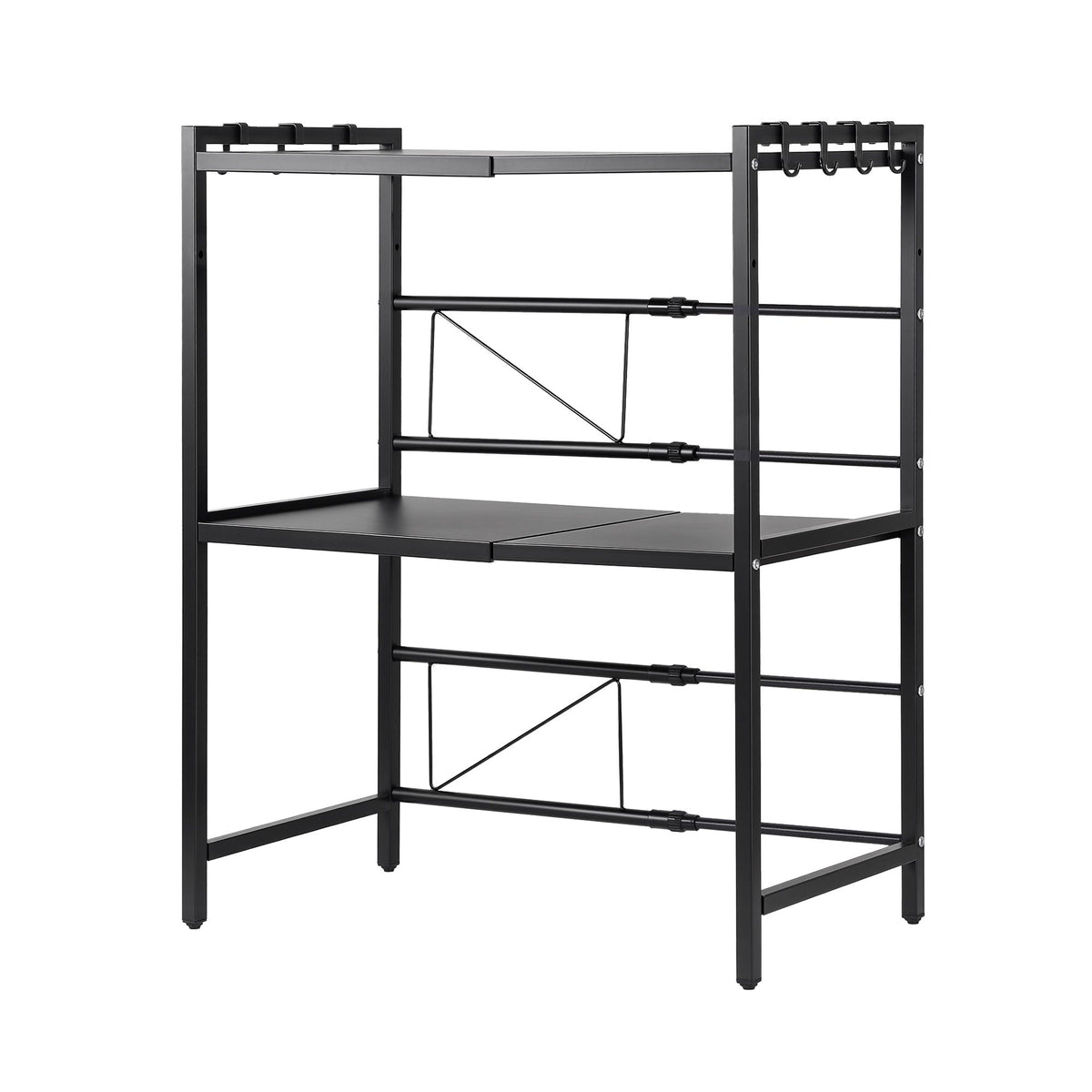 Kitchen Bakers Rack 40-60CMX78CM Metal Microwave Stand Black