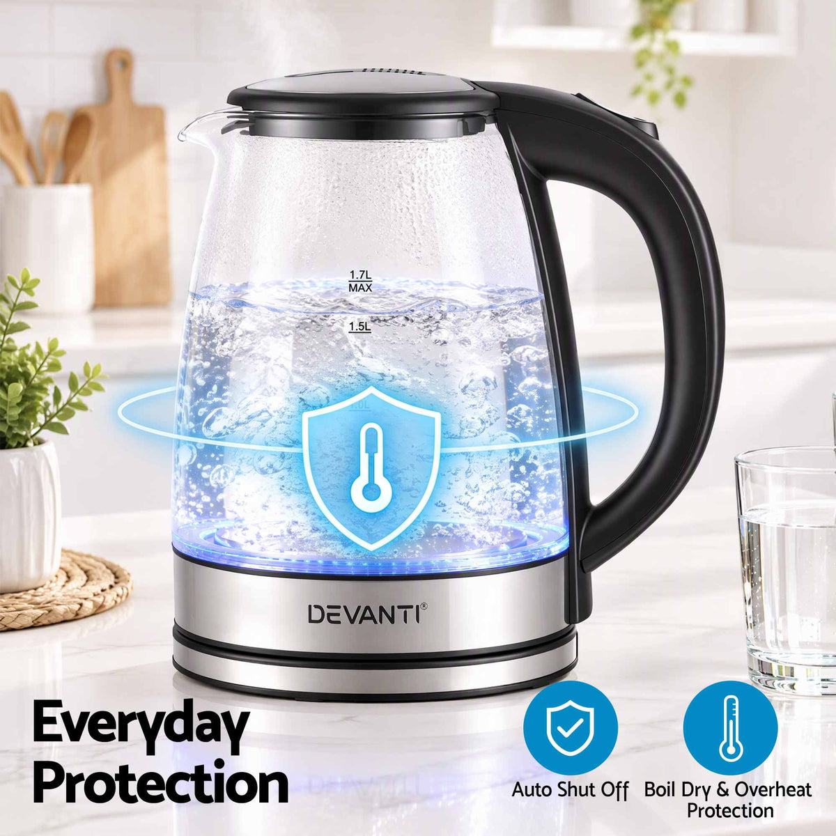 1.7L Glass Electric Kettle
