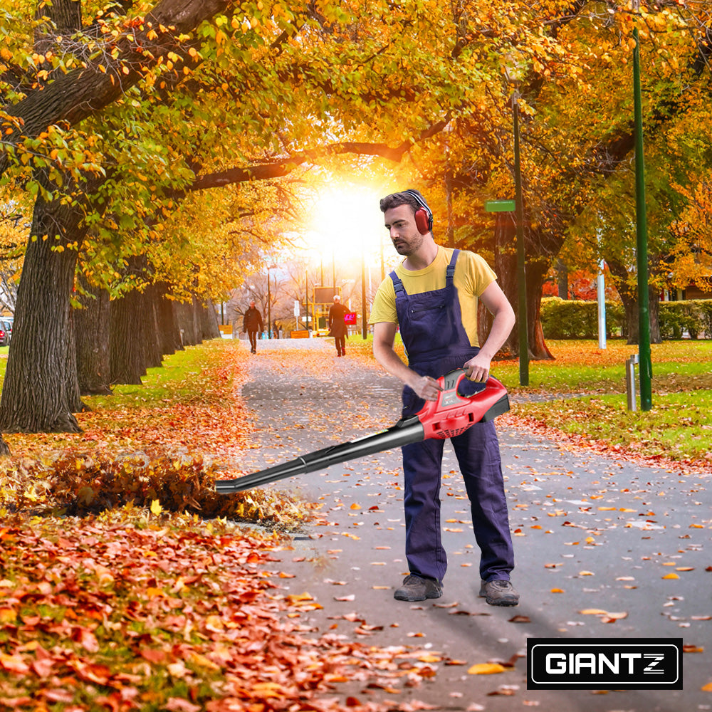 20V Cordless Leaf Blower Garden Lithium Electric Battery Nozzles 2-Speed