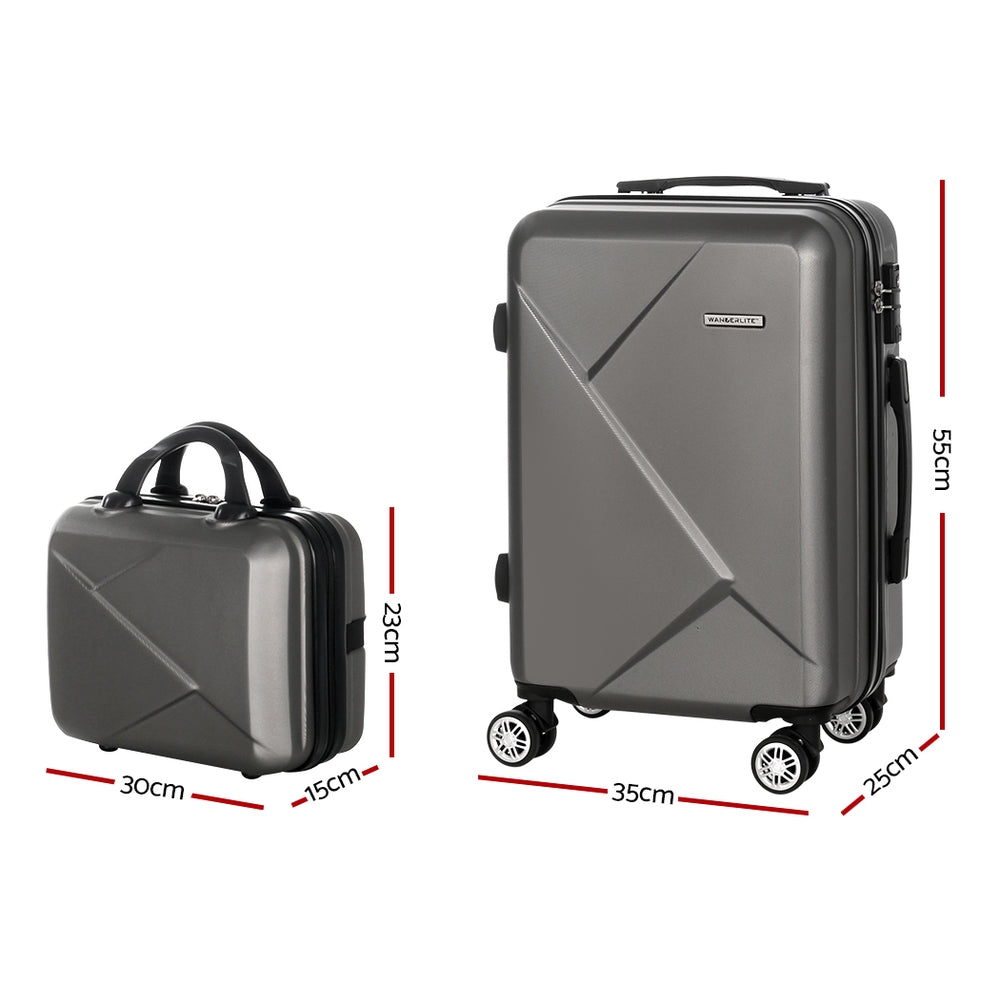 2Set 20 Inch Luggage Case with 12 Inch Handheld Luggage Box Hard Shell Travel Suitcase