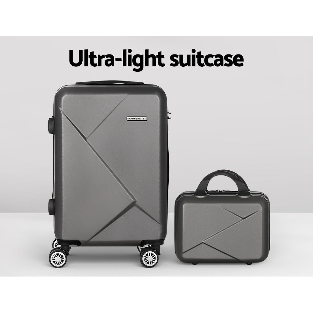 2Set 20 Inch Luggage Case with 12 Inch Handheld Luggage Box Hard Shell Travel Suitcase