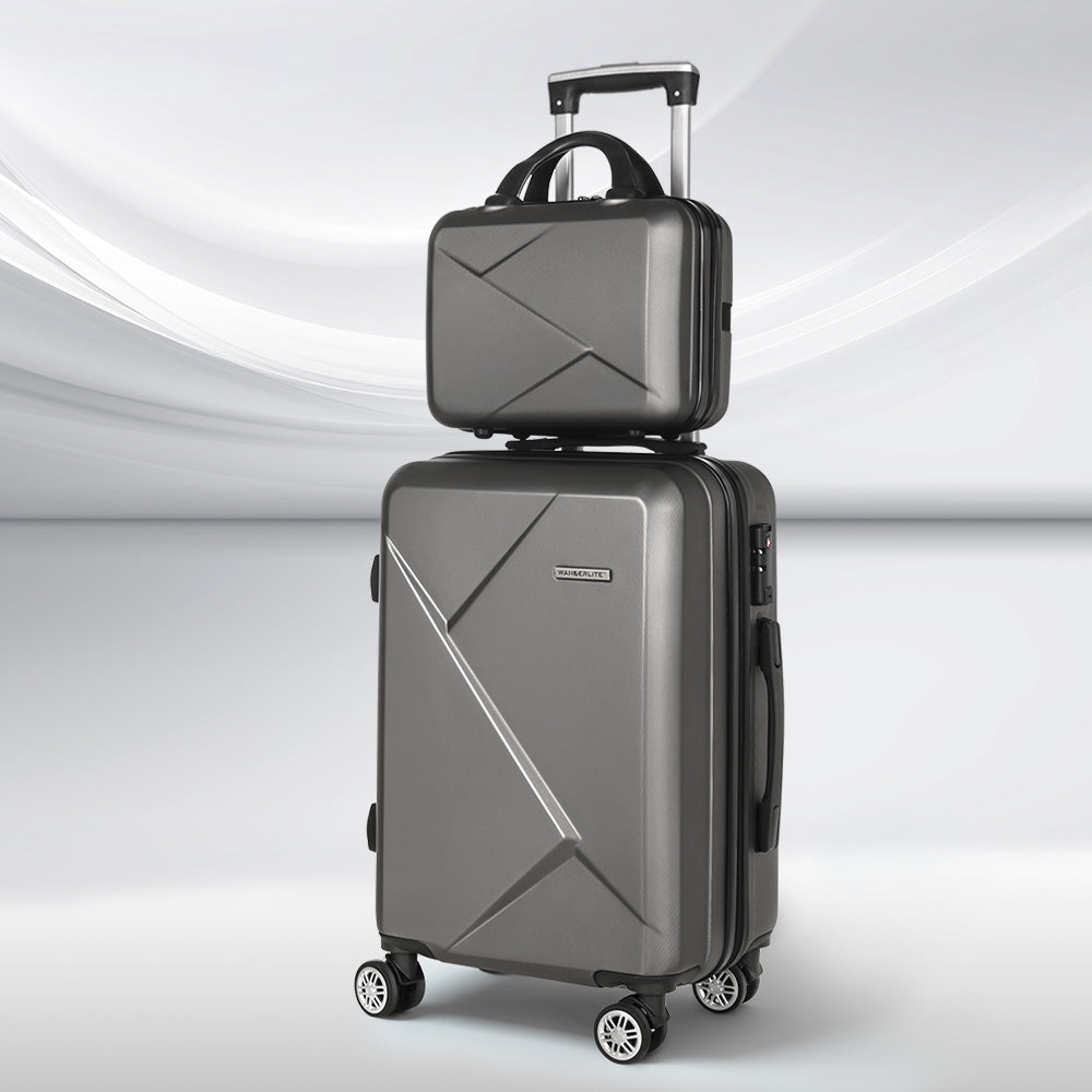 2Set 20 Inch Luggage Case with 12 Inch Handheld Luggage Box Hard Shell Travel Suitcase
