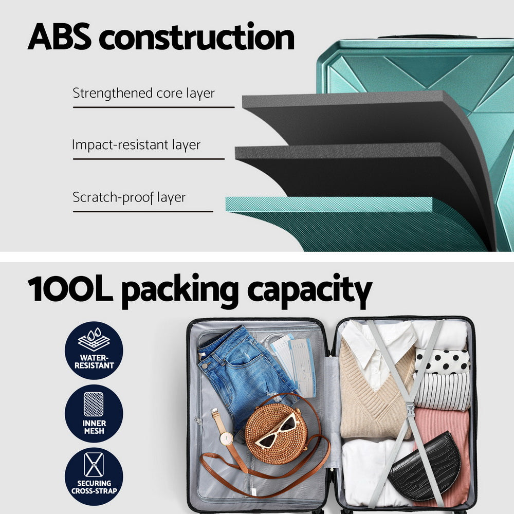 28-inch Luggage Set with TSA Lock�ABS Hard Shell Travel Suitcase Organiser Luggage Case
