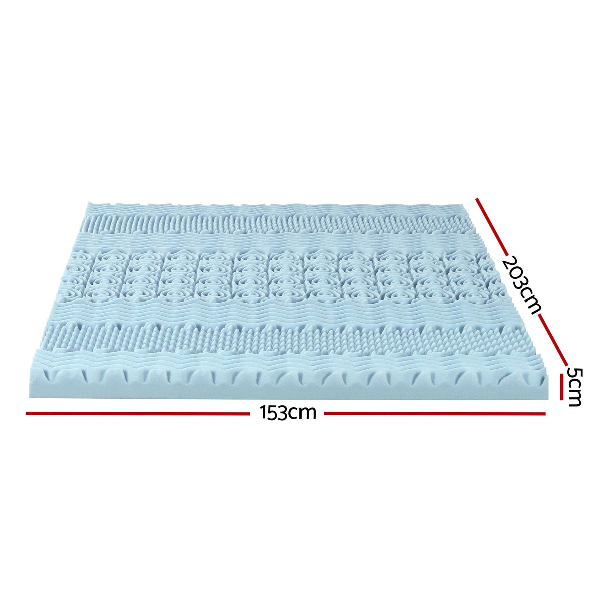 Memory Foam Mattress Topper 7-Zone 5cm Queen