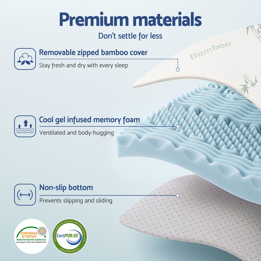 Memory Foam Mattress Topper 7-Zone 5cm Queen