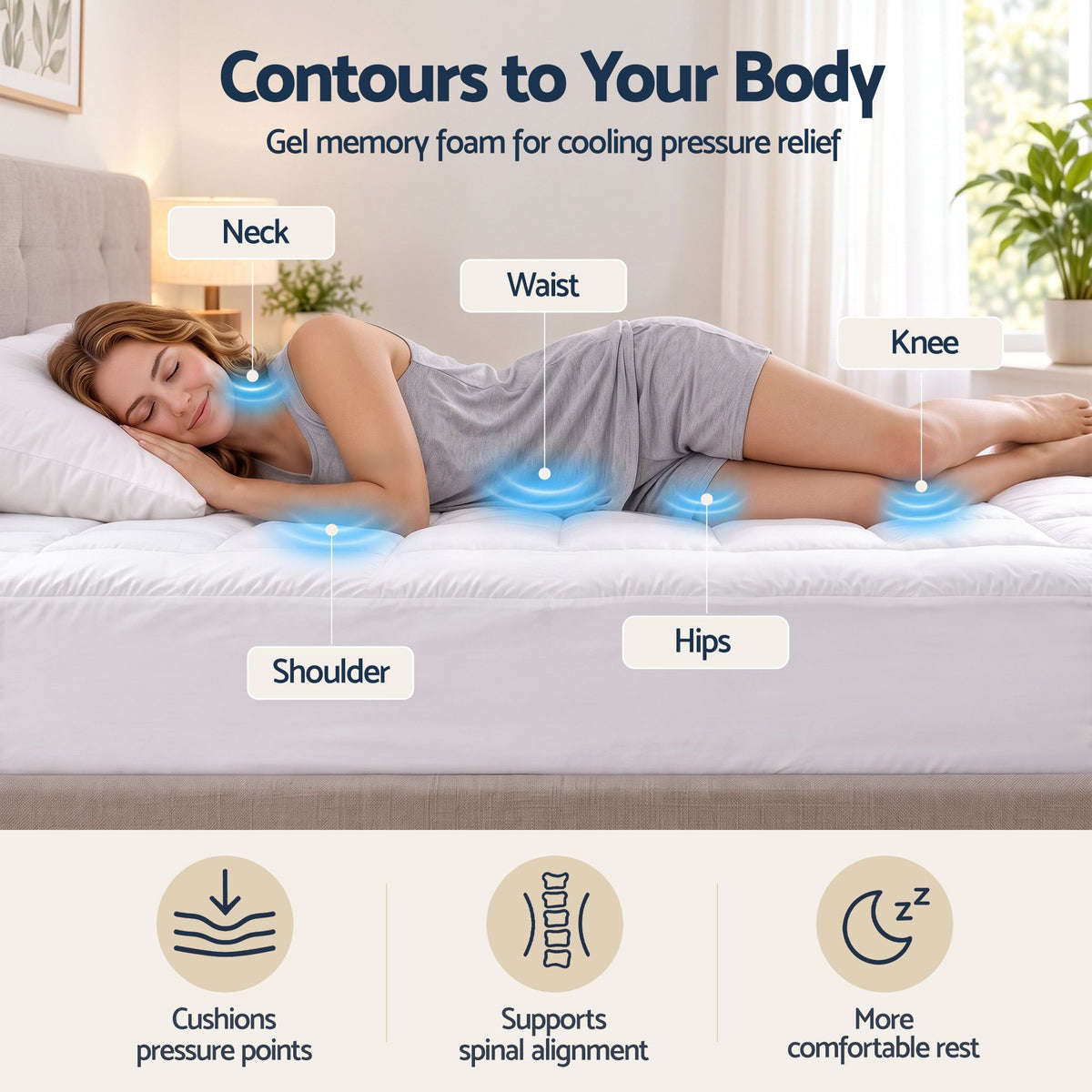 5cm Single Memory Foam Mattress Topper Pillow Top with Gel Foam