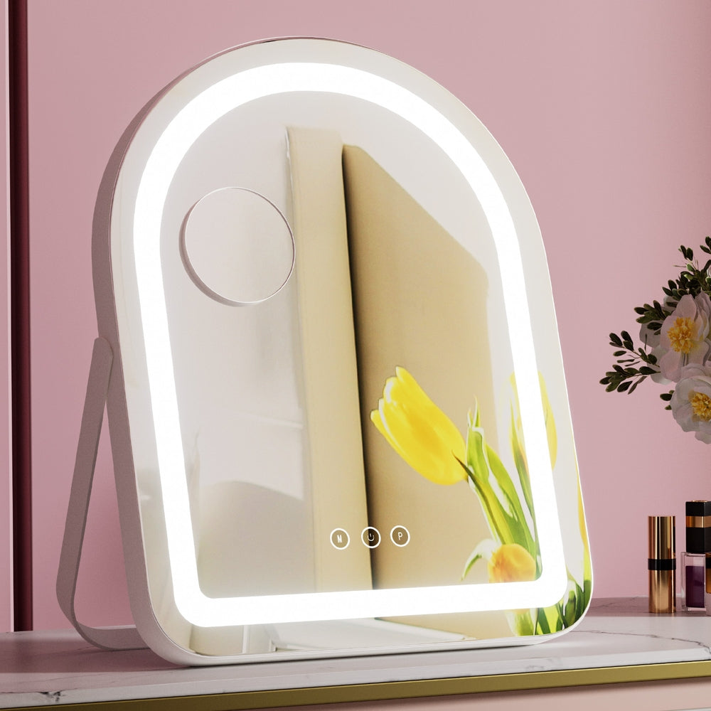 Makeup Mirror 35x45cm Dressing Vanity LED Stripe Light with 5x Magnification Rotation