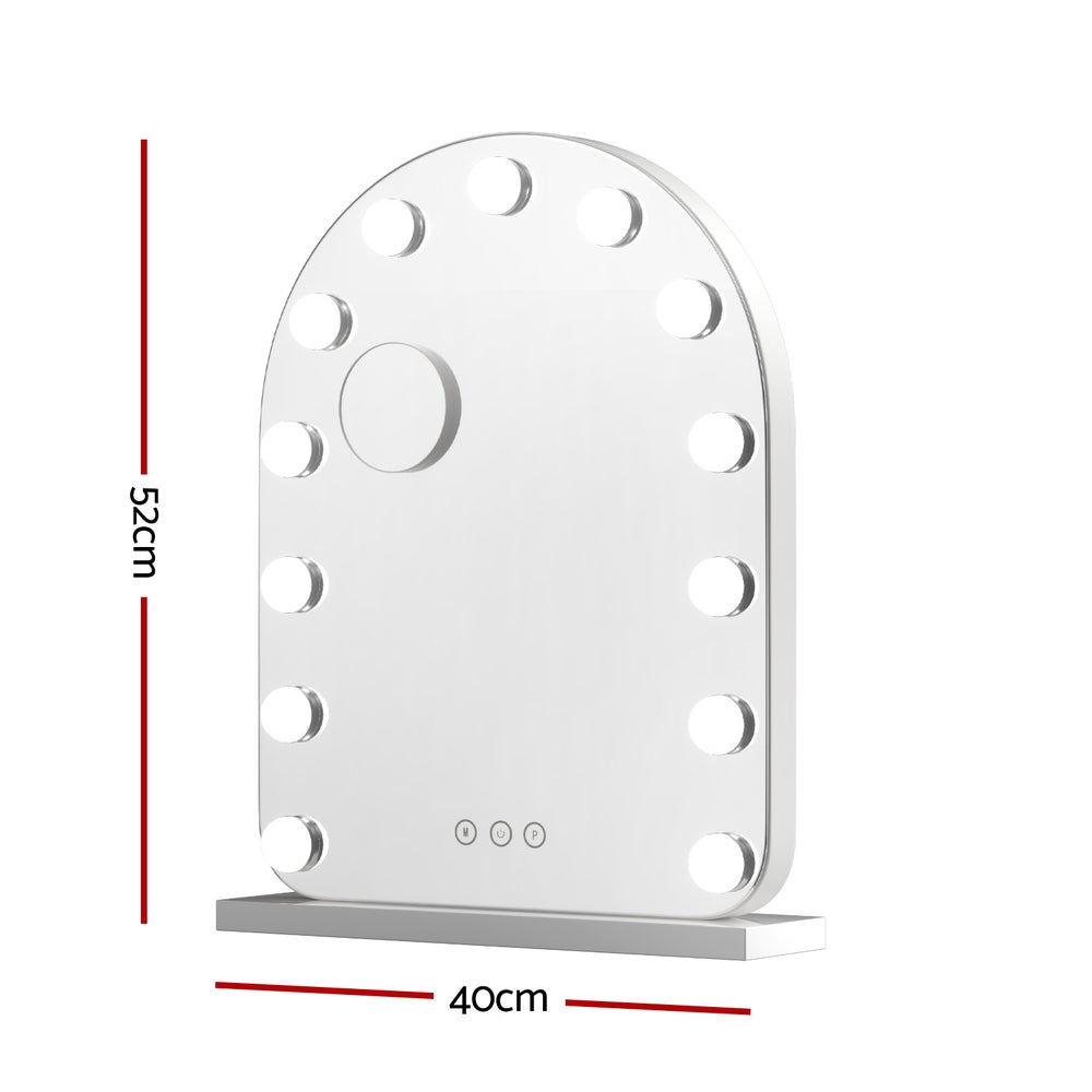 Makeup Mirror 40x50cm Dressing Vanity LED Bulb Light with 5x Magnification White Arch