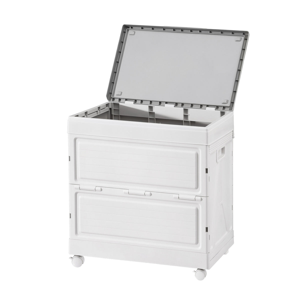 159L Outdoor Storage Box Stackable Cupboard Camping Organizer Wheels