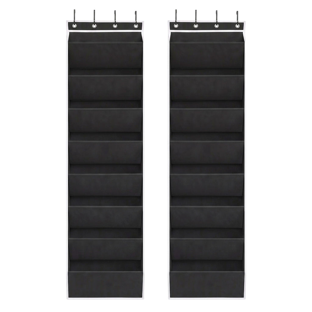 Over Door Shoe Organiser Storage X2 8-Tier Pantry Hanger Fabric Black