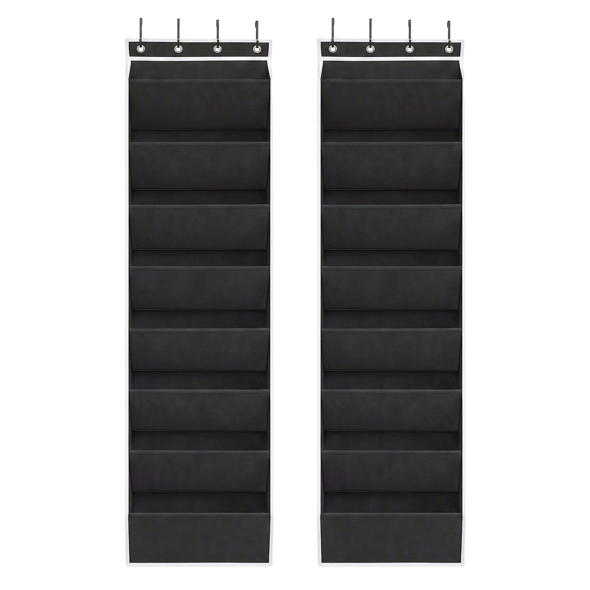 Over Door Shoe Organiser Storage X2 8-Tier Pantry Hanger Fabric Black