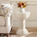 Paper End Table Honeycomb Coffee Table Foldable Round Bedside Side Table White 40x55cm