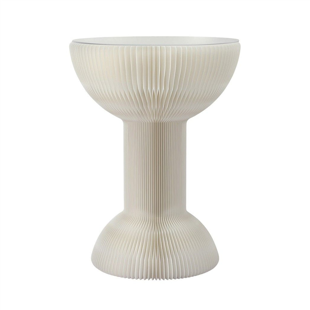 Paper End Table Honeycomb Coffee Table Foldable Round Bedside Side Table White 40x55cm