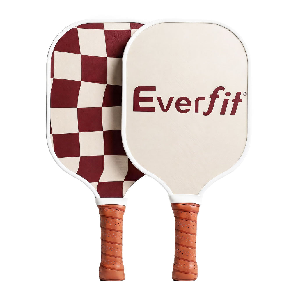 Pickleball Paddle Set Fibreglass Racquet Honeycomb Core With Bag Brown