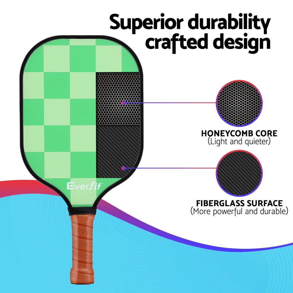 Pickleball Paddle Set Fiberglass with Balls Bag Tournament Kit 2PCS Pickle Balls Rackets