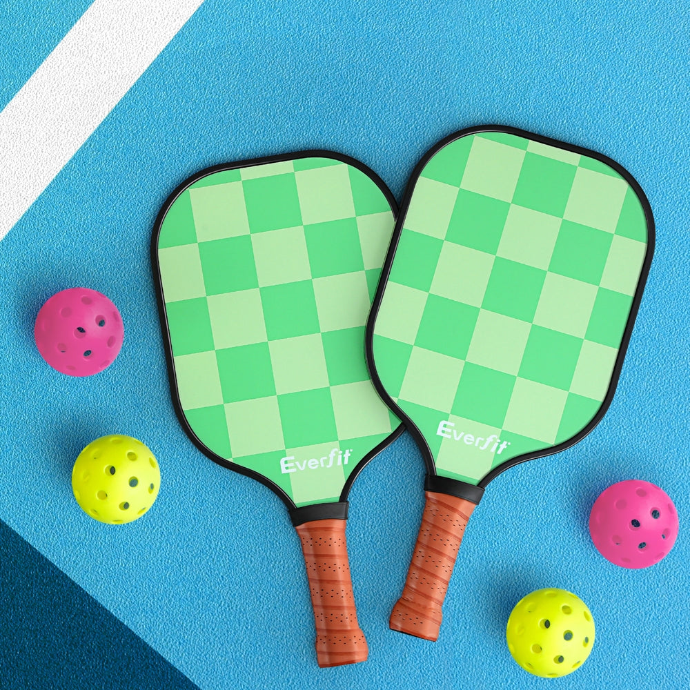 Pickleball Paddle Set Fiberglass with Balls Bag Tournament Kit 2PCS Pickle Balls Rackets