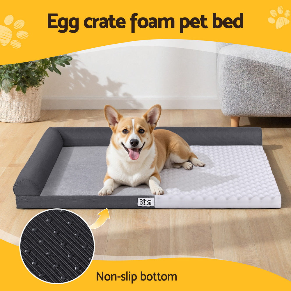 Pet Bed Plush Soft Cushion Egg Crate Large Sofa Platform Removable Washable