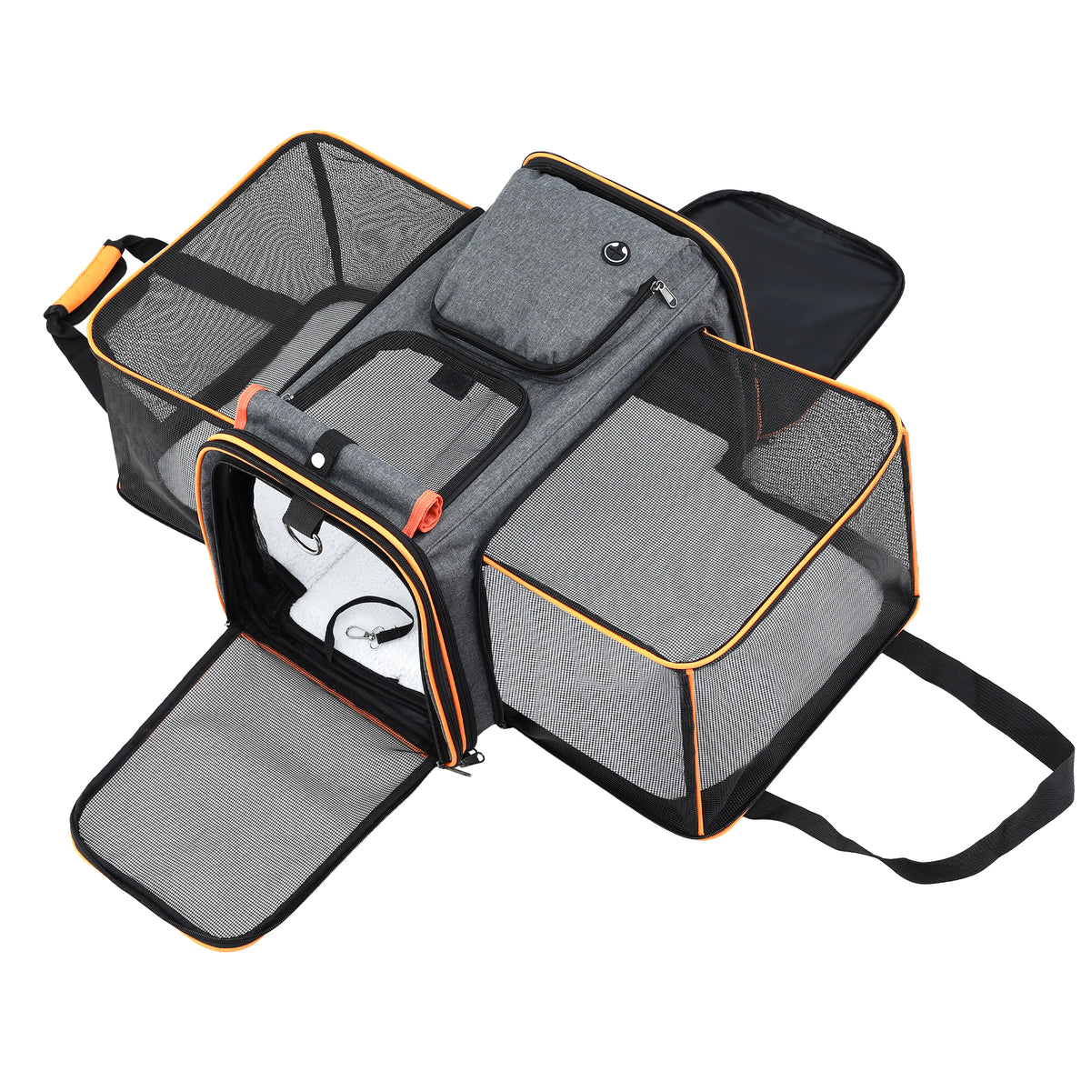 Pet Carrier Bag Foldable Expandable Dog Cat Travel Cage Portable Car Kennel