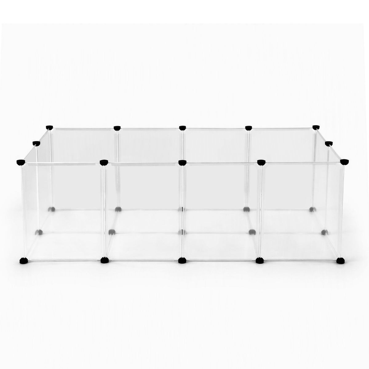20-Panel Clear Pet Playpen with Floor – Indoor Rabbit & Guinea Pig Enclosure