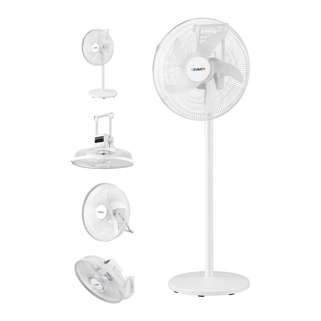 16" 5-in-1 Rechargeable Fan for Pedestal Table Floor Wall Ceiling