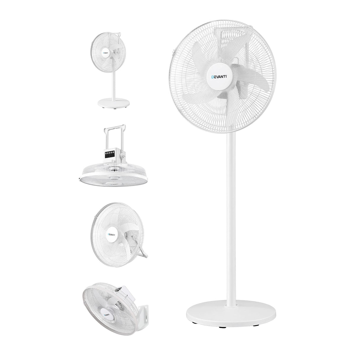 16" 5-in-1 Rechargeable Fan for Pedestal Table Floor Wall Ceiling