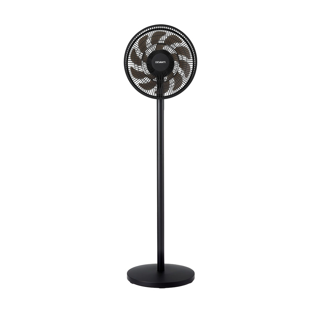 Pedestal Fan with Remote, 7 Speeds 3 Heights DC Motor, Black