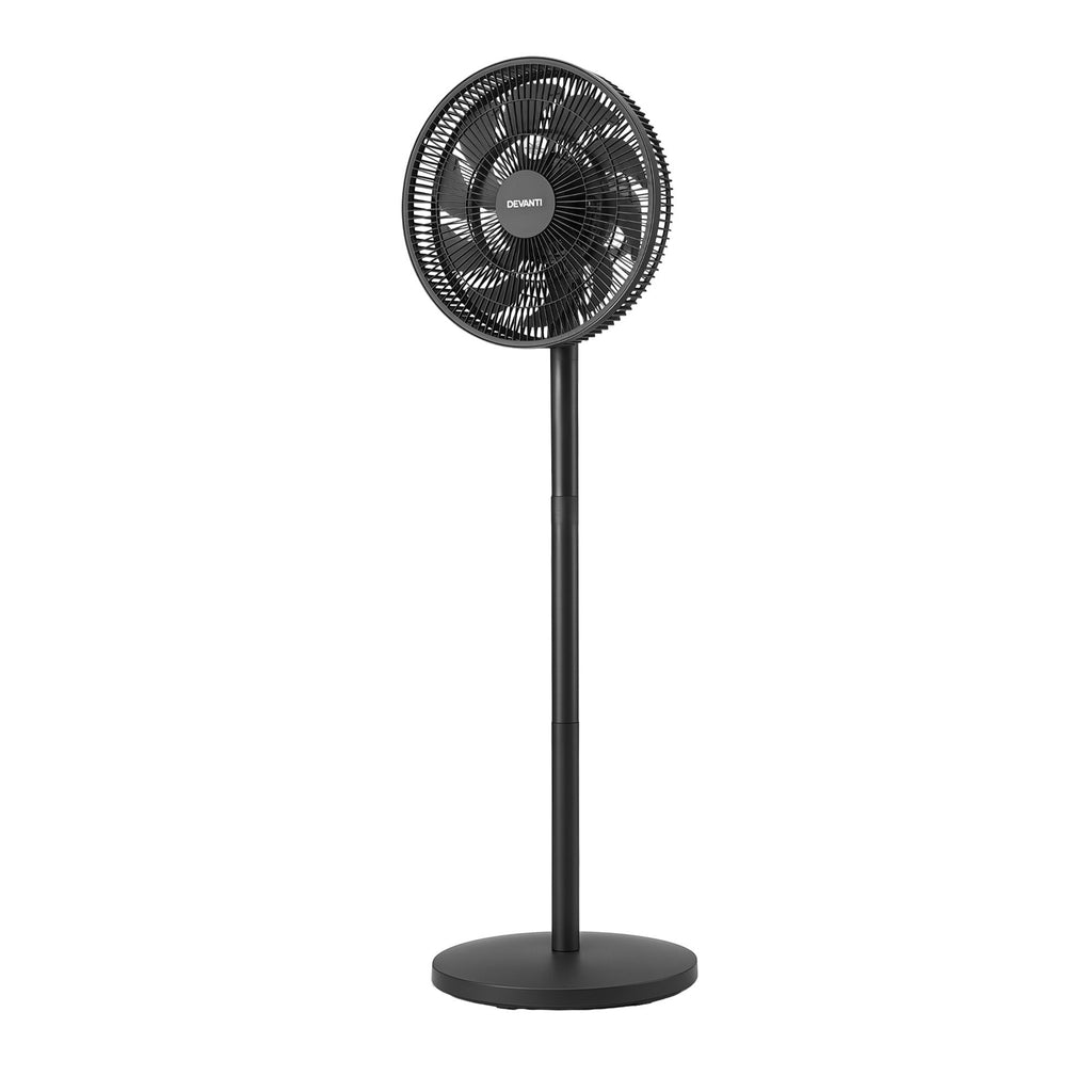 Pedestal Fan with Remote, 7 Speeds 3 Heights DC Motor, Black