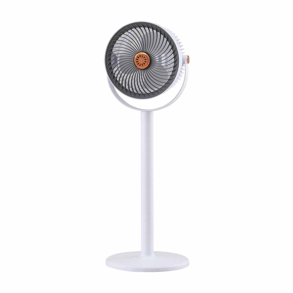 Rechargeable Pedestal Fan, 4000mAh Battery 5 Speed 4 Height, White