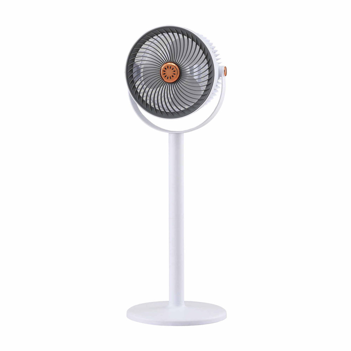 Rechargeable Pedestal Fan, 4000mAh Battery 5 Speed 4 Height, White