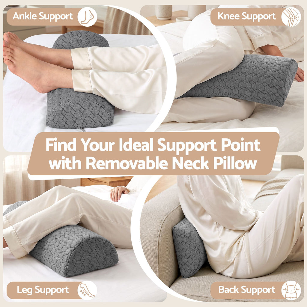 Bed Wedge Pillow for Headboard, Egg Gel Solves Night Sweats, Triangle Pillow for Reading